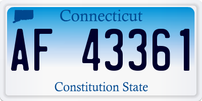 CT license plate AF43361