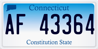 CT license plate AF43364