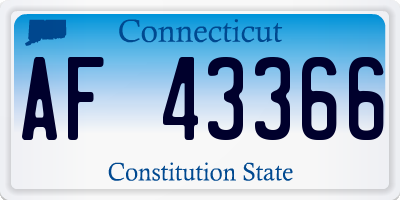 CT license plate AF43366