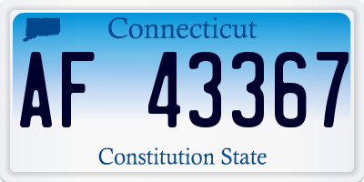 CT license plate AF43367