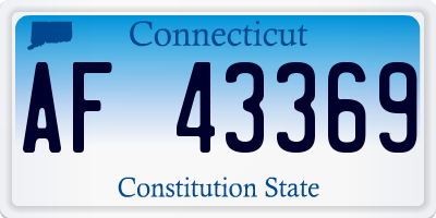 CT license plate AF43369