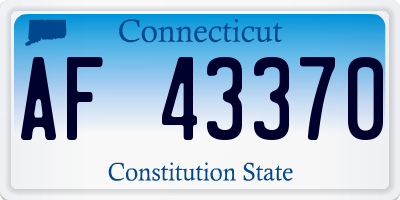 CT license plate AF43370
