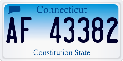 CT license plate AF43382