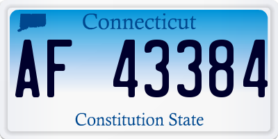 CT license plate AF43384