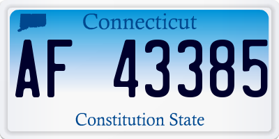CT license plate AF43385