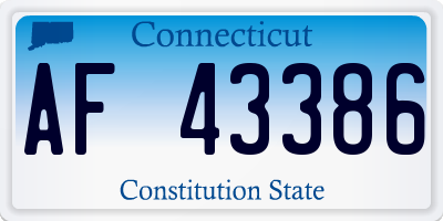 CT license plate AF43386