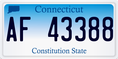 CT license plate AF43388