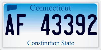 CT license plate AF43392