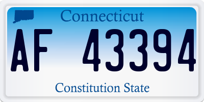 CT license plate AF43394