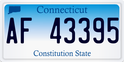 CT license plate AF43395