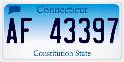 CT license plate AF43397