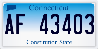 CT license plate AF43403