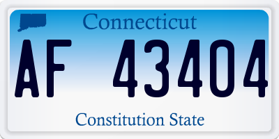CT license plate AF43404