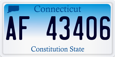 CT license plate AF43406