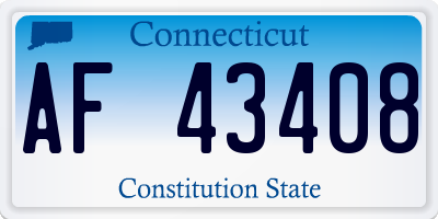 CT license plate AF43408