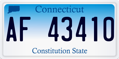 CT license plate AF43410