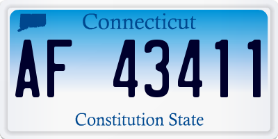 CT license plate AF43411
