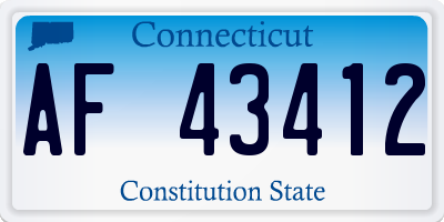 CT license plate AF43412