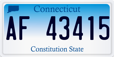 CT license plate AF43415
