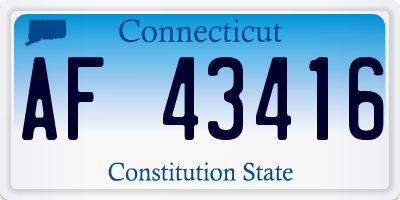 CT license plate AF43416