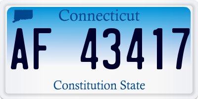 CT license plate AF43417