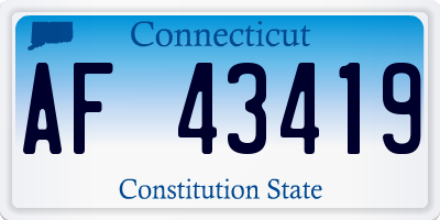 CT license plate AF43419