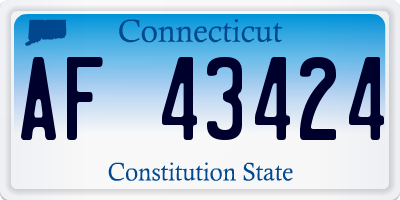 CT license plate AF43424