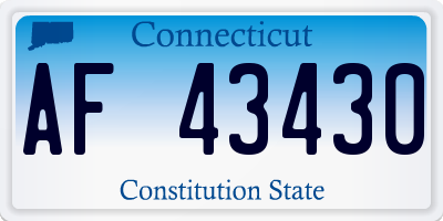 CT license plate AF43430