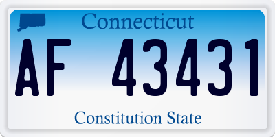 CT license plate AF43431
