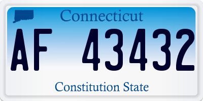 CT license plate AF43432