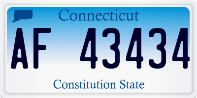 CT license plate AF43434