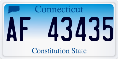 CT license plate AF43435