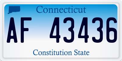 CT license plate AF43436