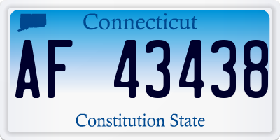 CT license plate AF43438