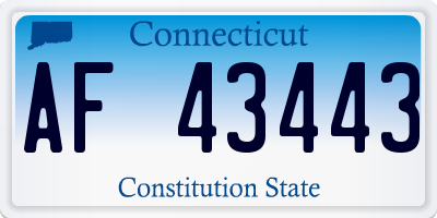 CT license plate AF43443