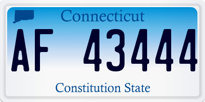 CT license plate AF43444