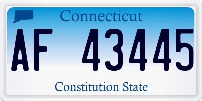 CT license plate AF43445