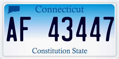 CT license plate AF43447