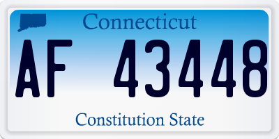 CT license plate AF43448
