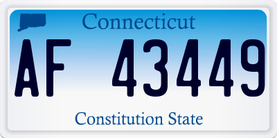 CT license plate AF43449