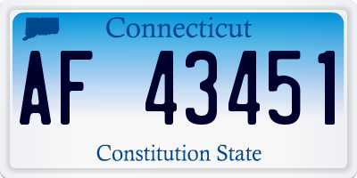 CT license plate AF43451