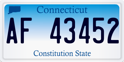CT license plate AF43452