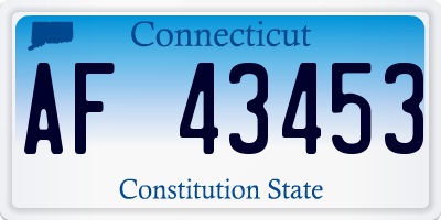 CT license plate AF43453