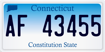 CT license plate AF43455