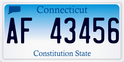CT license plate AF43456