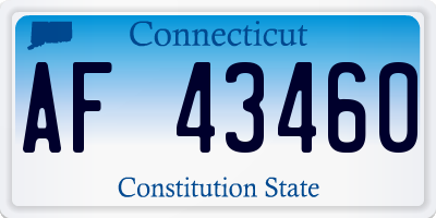 CT license plate AF43460