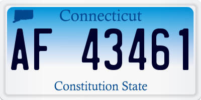 CT license plate AF43461