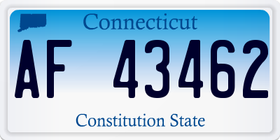 CT license plate AF43462