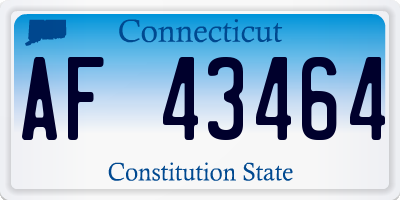 CT license plate AF43464