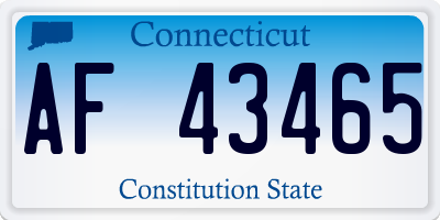 CT license plate AF43465